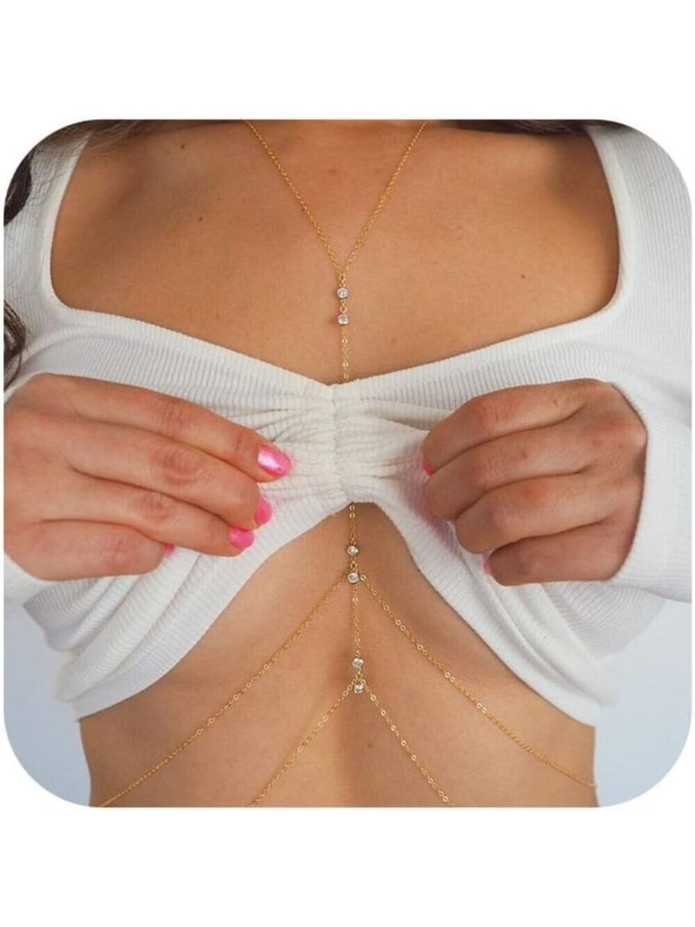 Body chain jewelry women crystal rhinestone chain boho sexy bikini trendy